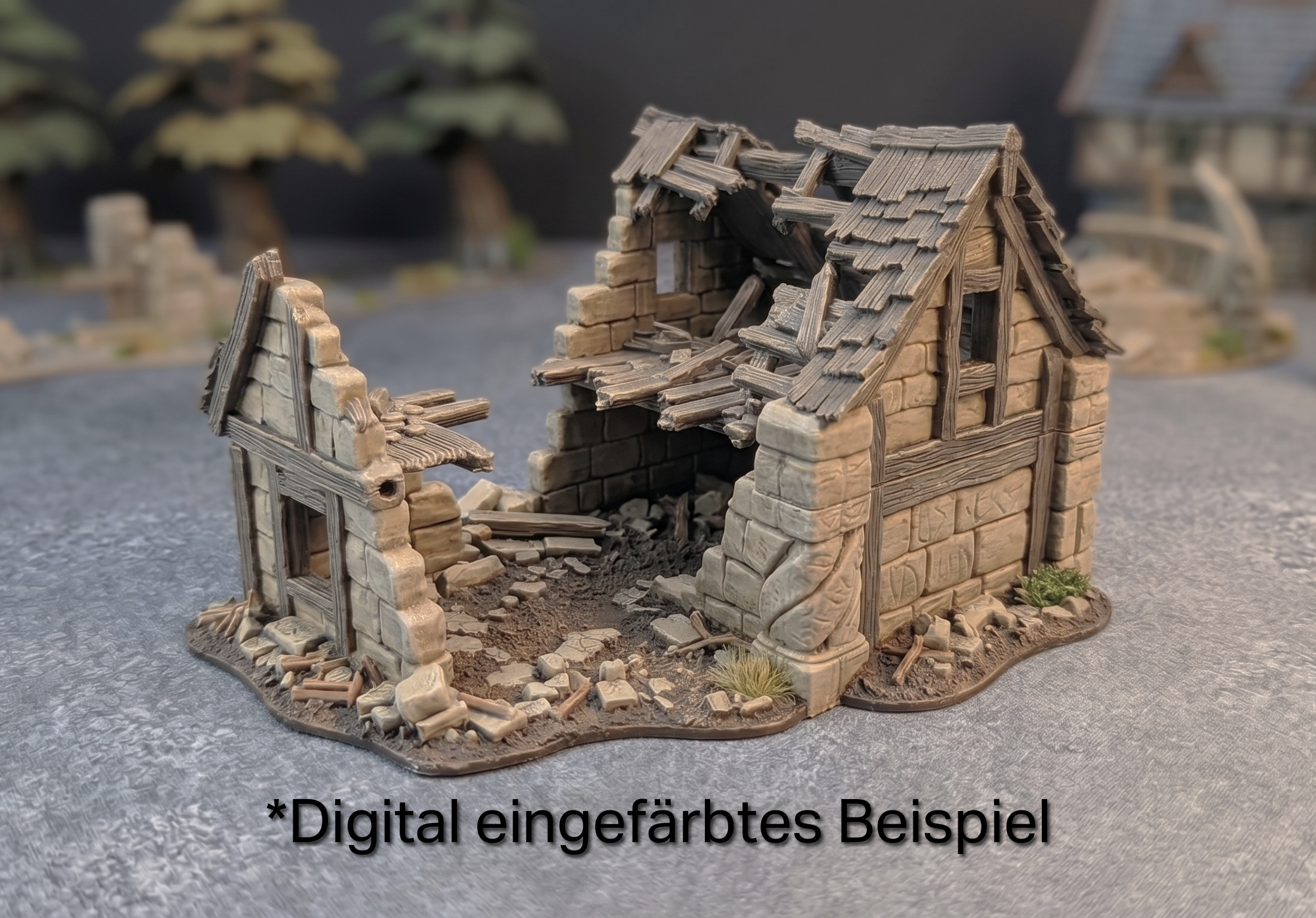 Zerstörtes Fachwerkhaus